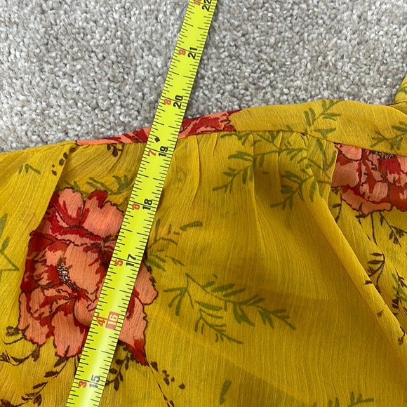 Lumiere Floral Button Up Mustard Shirt - Picture 13 of 13